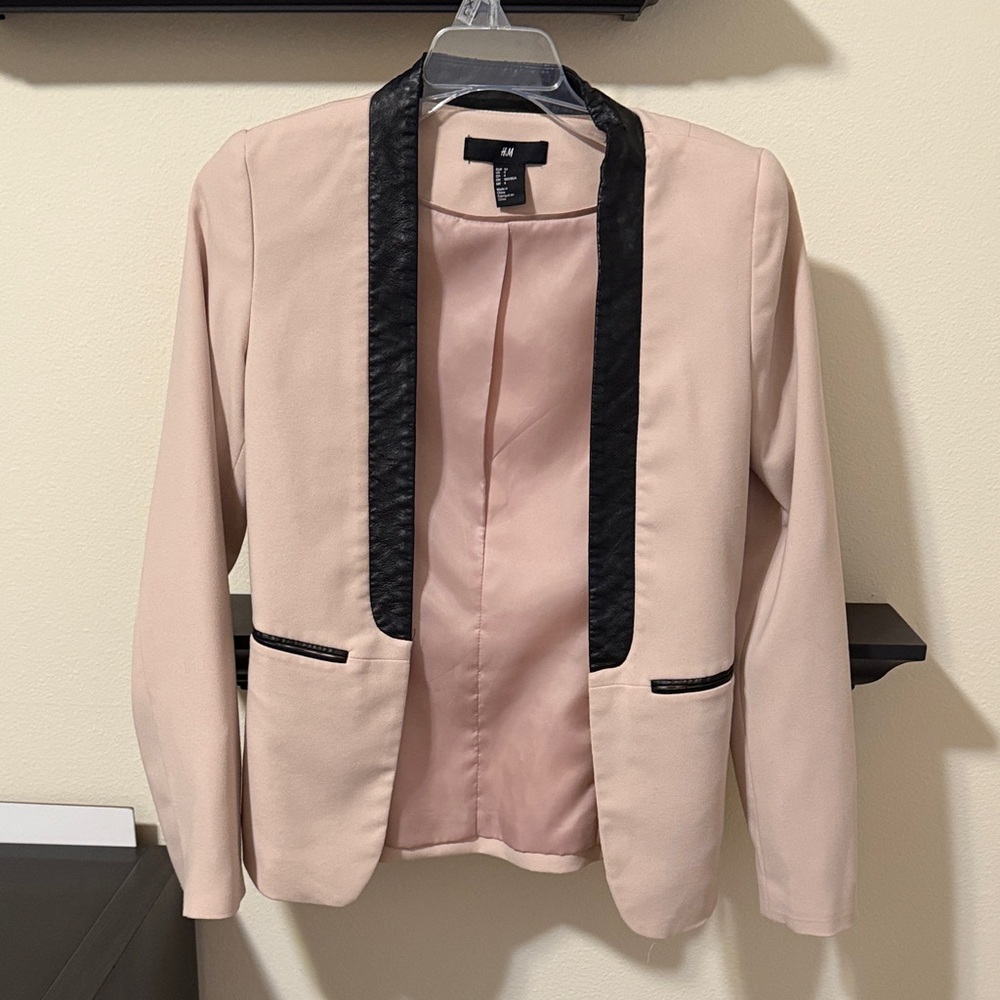 H&M Blush Blazer with Black Accents